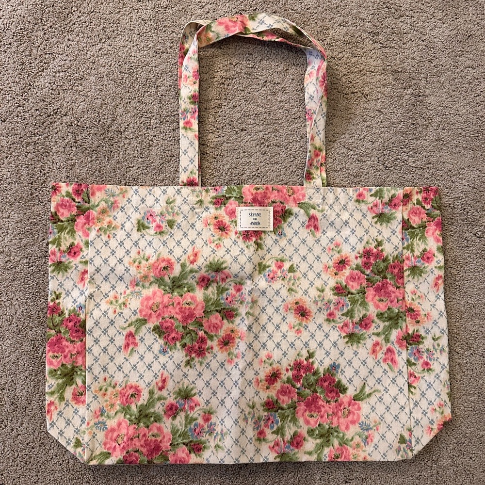Sézane x Andion Canvas Floral Tote Bag